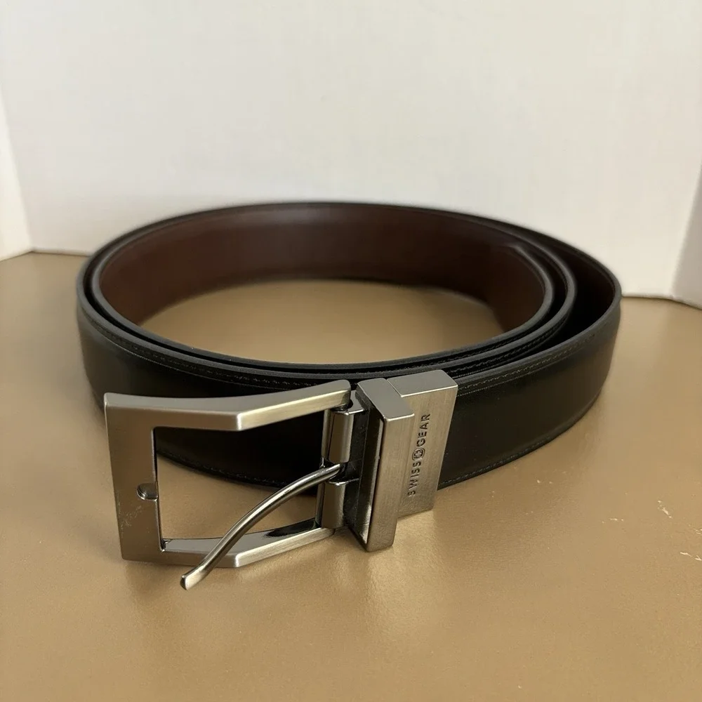 Genuine leather men's black belt Size XXL (50